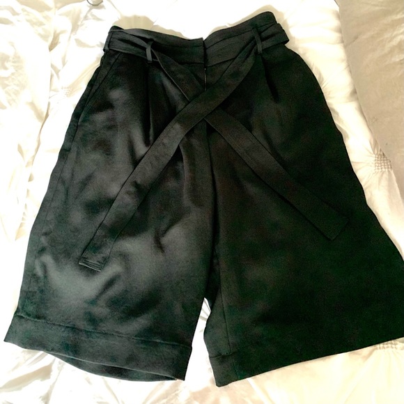 Aritzia Pants - Aritzia High waist black tie belt shorts